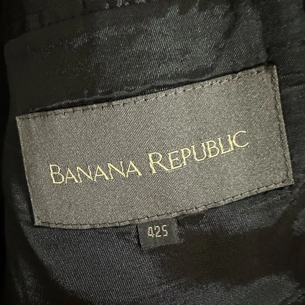 Banana Republic Men’s Blazer 42S Black 3-Button Wool Jacket 42S Italy Classic